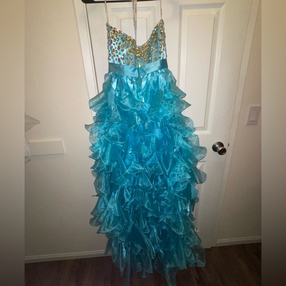 Sherri Hill jeweled dress blue - Picture 7 of 9